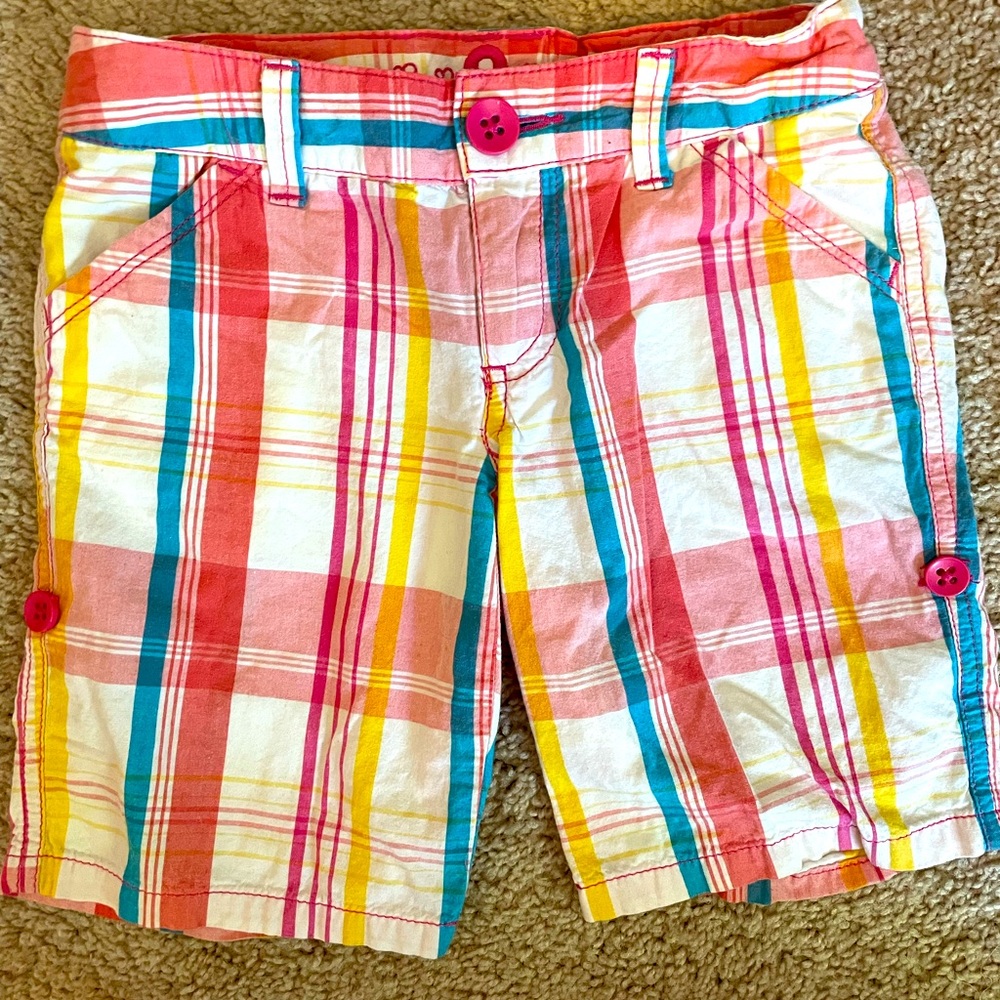S brand girls plaid Bermuda shorts